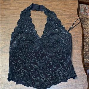 Tadashi Shoji Sequin Halter Top
